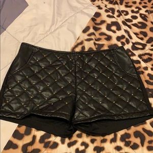 Pleather Beaded Shorts